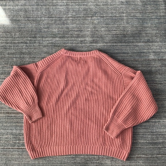 Misa Los Angles Pink Oversized Cableknit Crewneck Sweater M - Picture 9 of 12